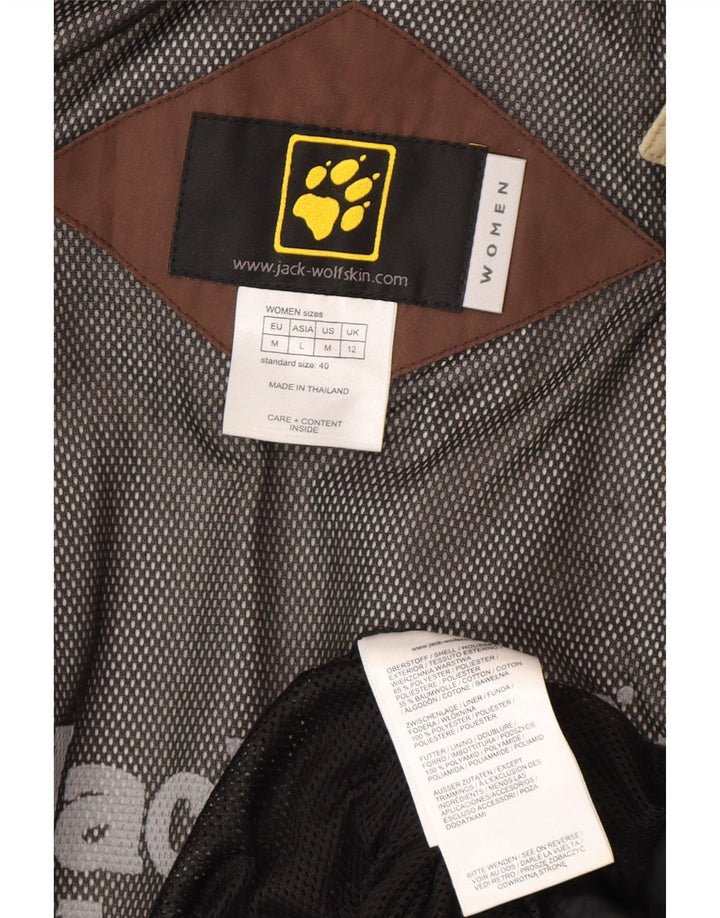 Jack Wolfskin Chaqueta impermeable con capucha para mujer UK 40 Poliéster beige medio