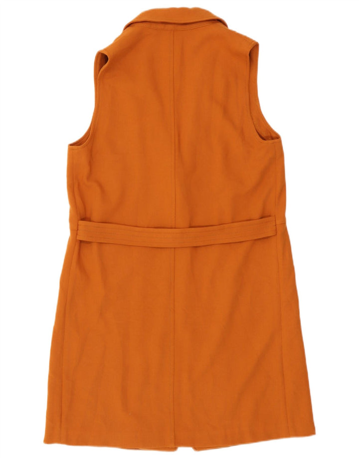 Zara Mujer Trafaluc Longline Gilet UK 42 Medio Naranja Poliéster