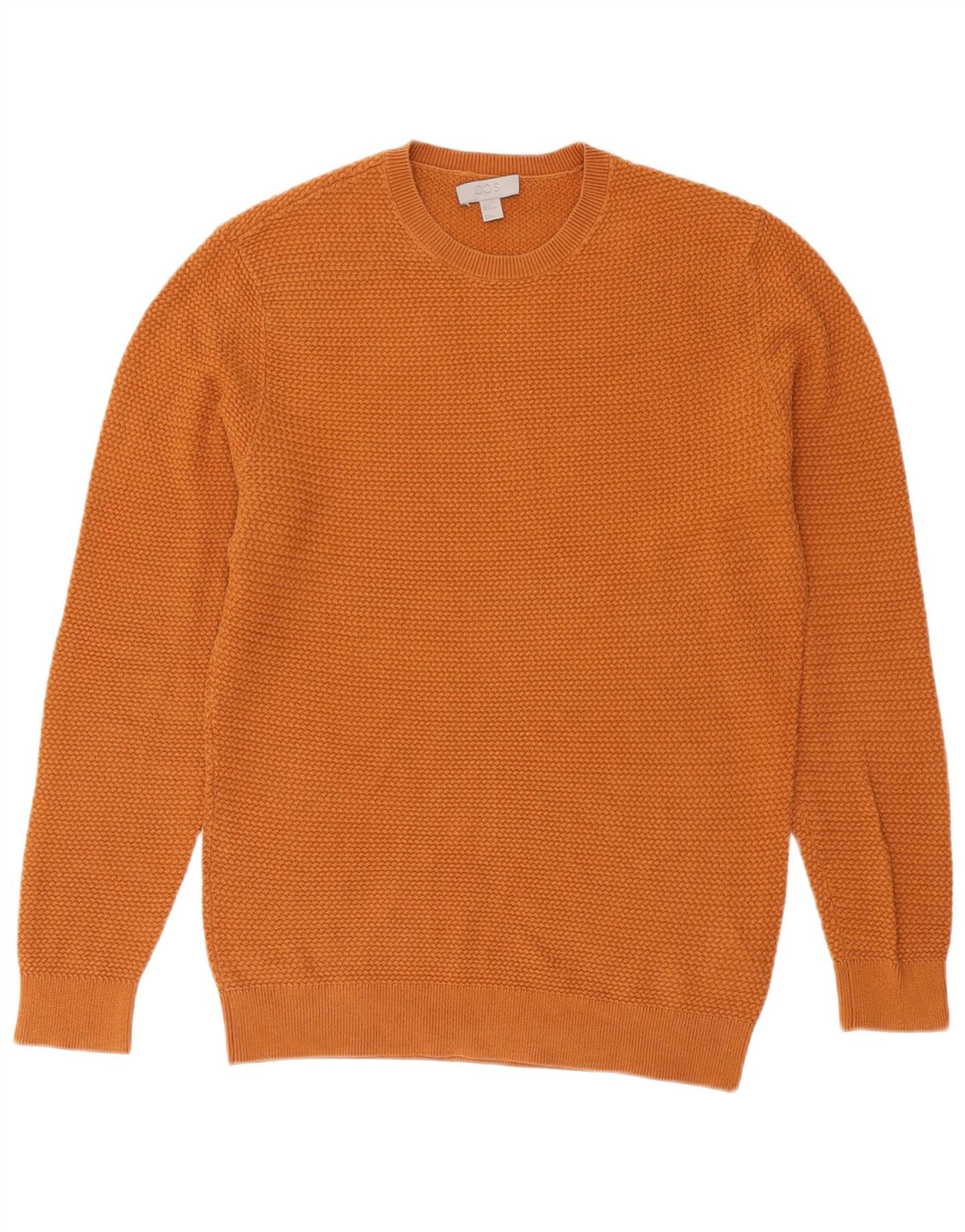 Cos - Jersey de cuello redondo para hombre, talla pequeña, algodón naranja