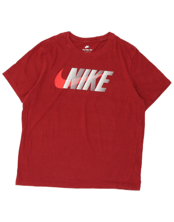 Nike Camiseta gráfica para hombre Top grande de algodón burdeos