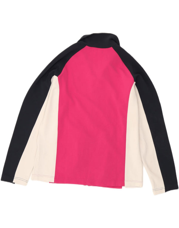 Kappa Mujer Chándal Top Chaqueta UK 40 Grande Rosa Colorblock Poliéster