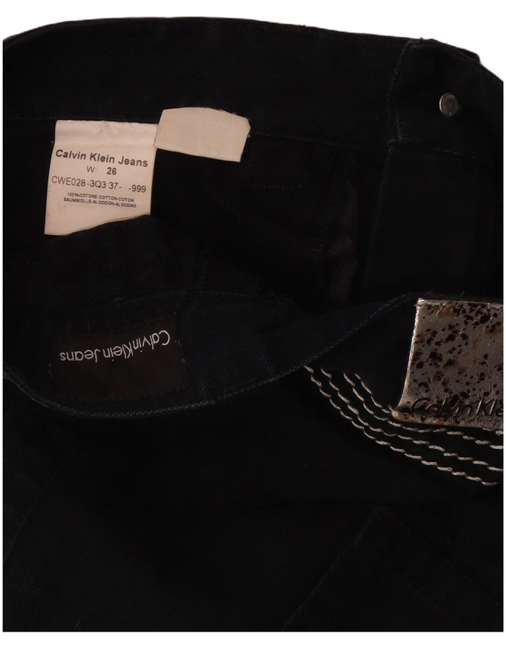 Calvin Klein Mini Falda Vaquera para Mujer W26 Pequeña Algodón Negro