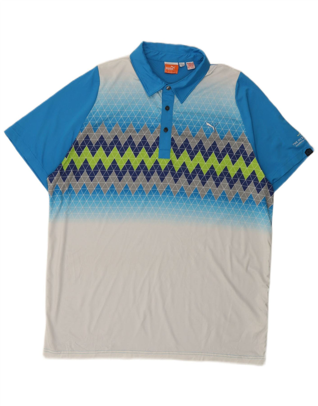 PUMA Polo para hombre XL Azul Colorblock Poliéster