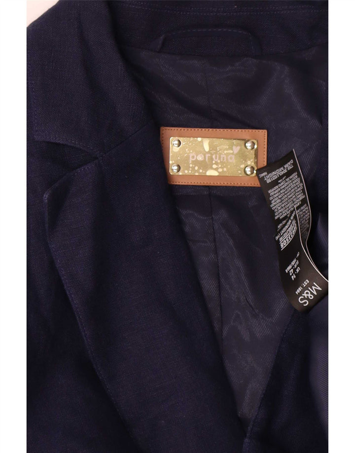 Marks & Spencer Chaqueta Blazer de Manga 3/4 para Mujer UK 44 Grande Azul Marino