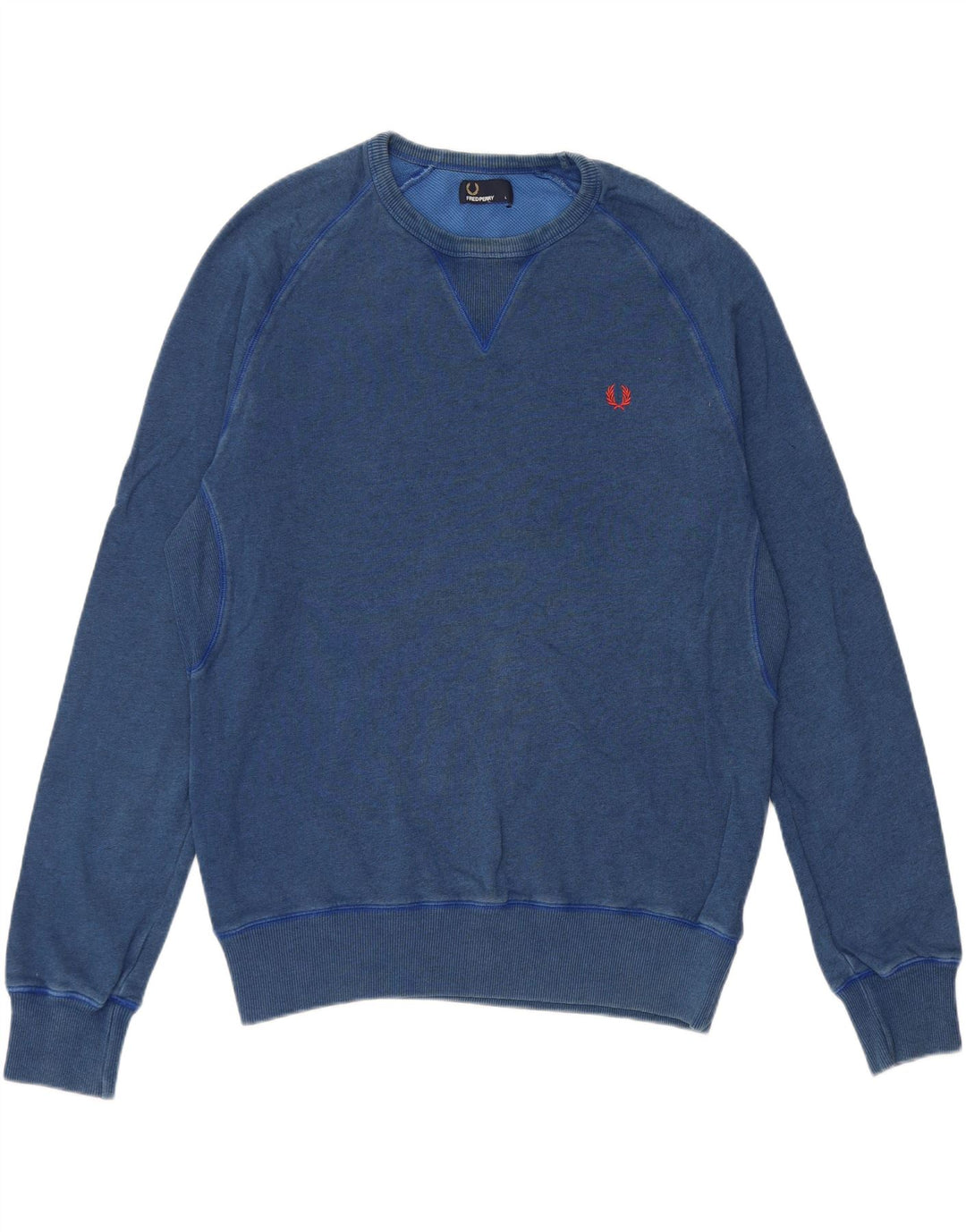 Fred Perry Hombre Sudadera Jumper Large Azul Algodón