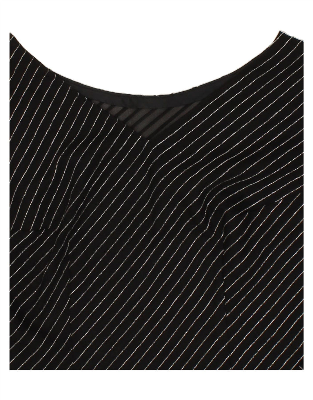 VINTAGE Womens Crop Blouse Top UK 14 Medium Black Striped Vintage Vintage and Second-Hand Vintage from Messina Hembry 