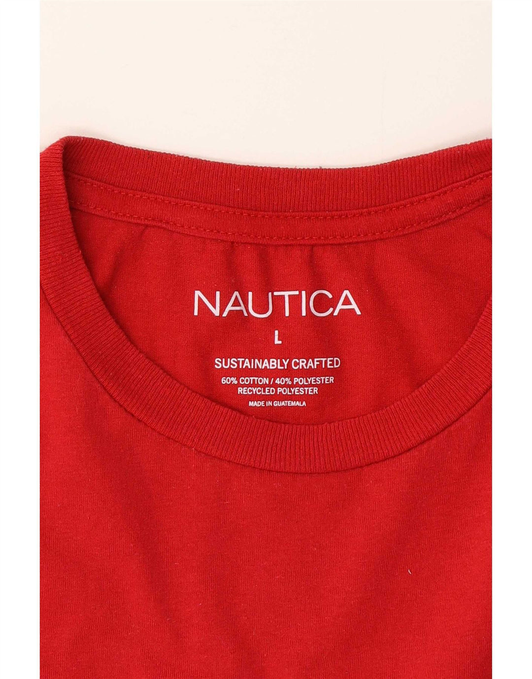 Nautica Camiseta gráfica para hombre Top grande de algodón rojo