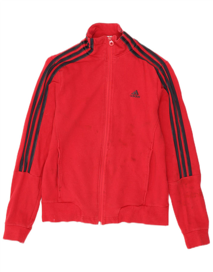 ADIDAS Chaqueta de chándal para mujer Reino Unido 12 Algodón rojo mediano