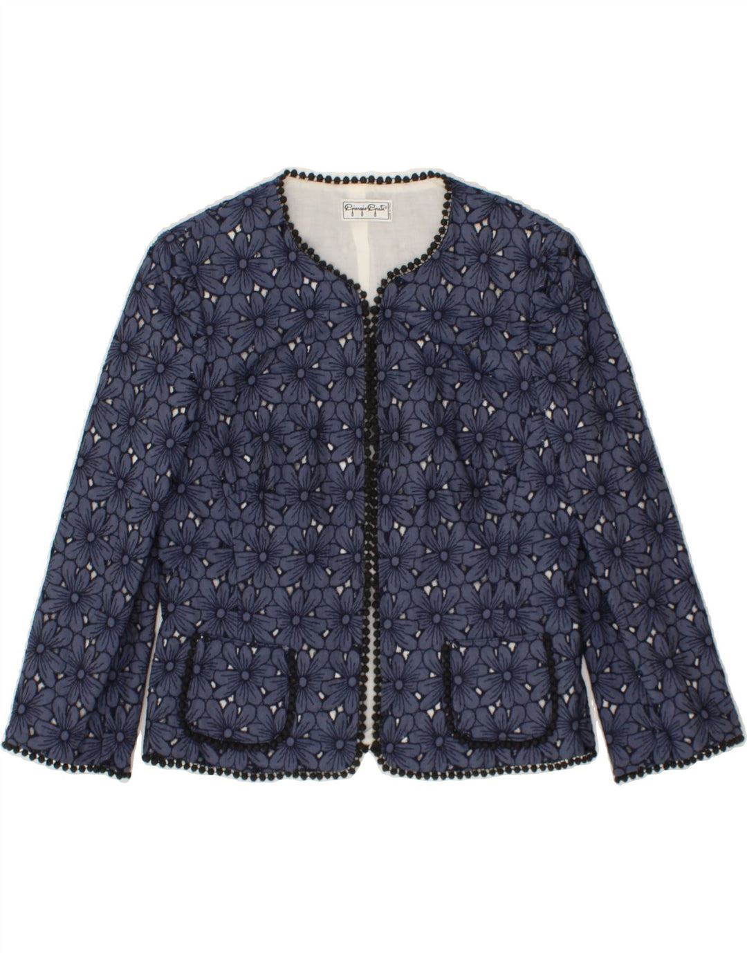 GIORGIO GRATI Womens 3/4 Sleeve Blazer Jacket IT 44 Medium Navy Blue Vintage Giorgio Grati and Second-Hand Giorgio Grati from Messina Hembry 