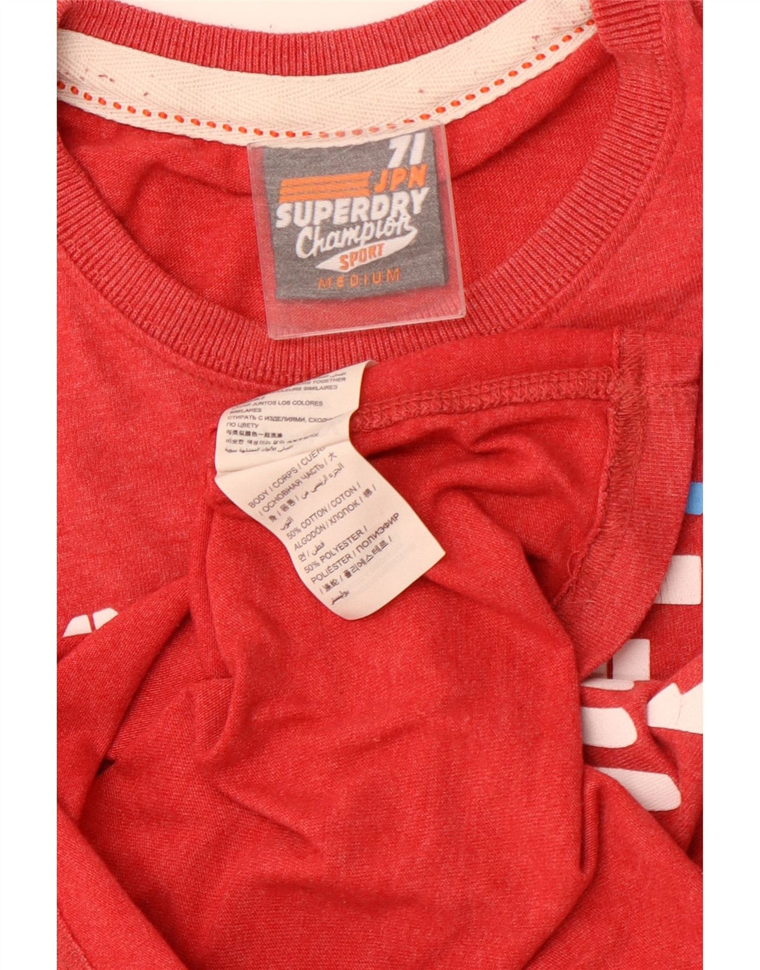 SUPERDRY Camiseta gráfica para hombre Top mediano de algodón rojo