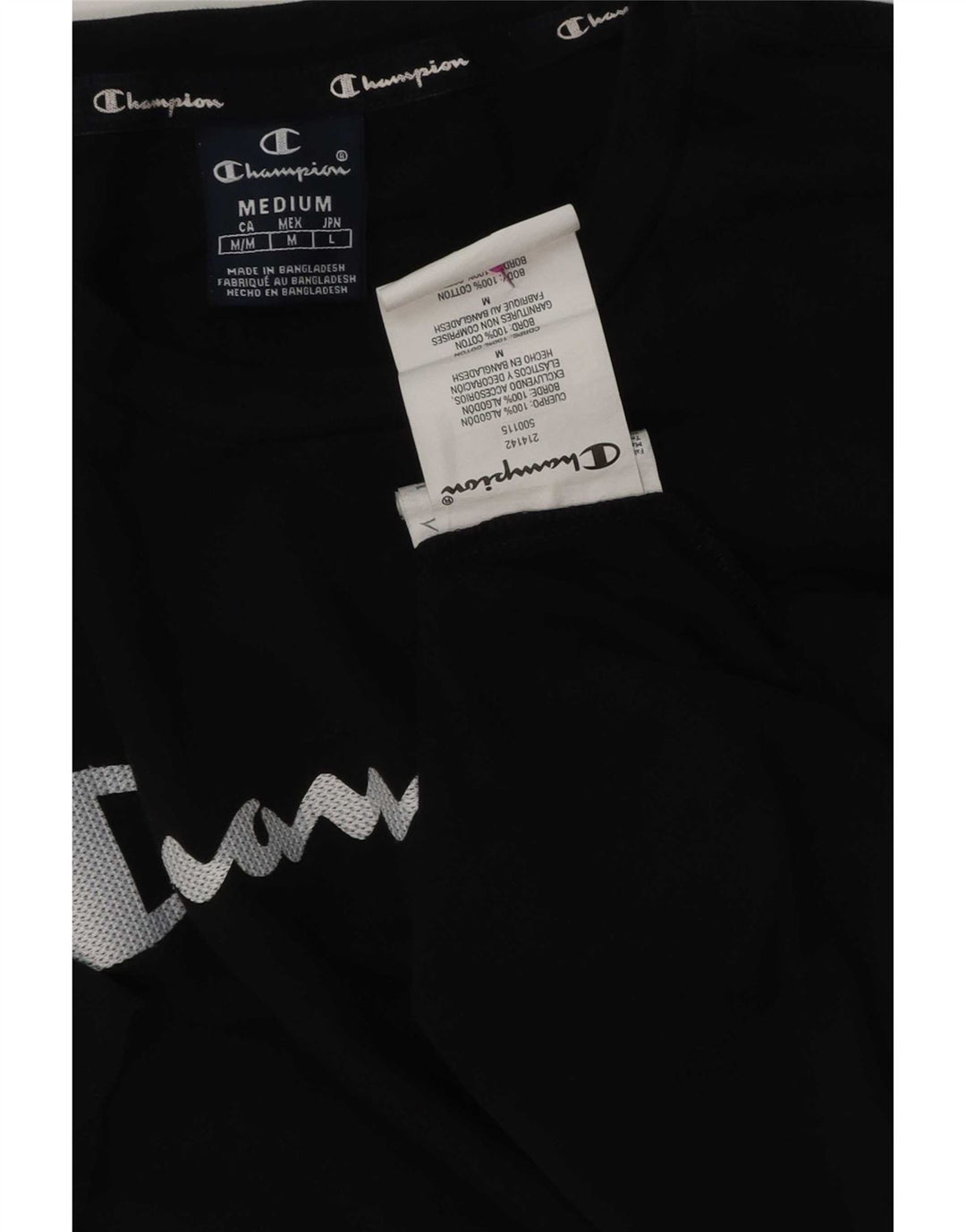 Champion Camiseta gráfica para hombre Top Medium Black Cotton