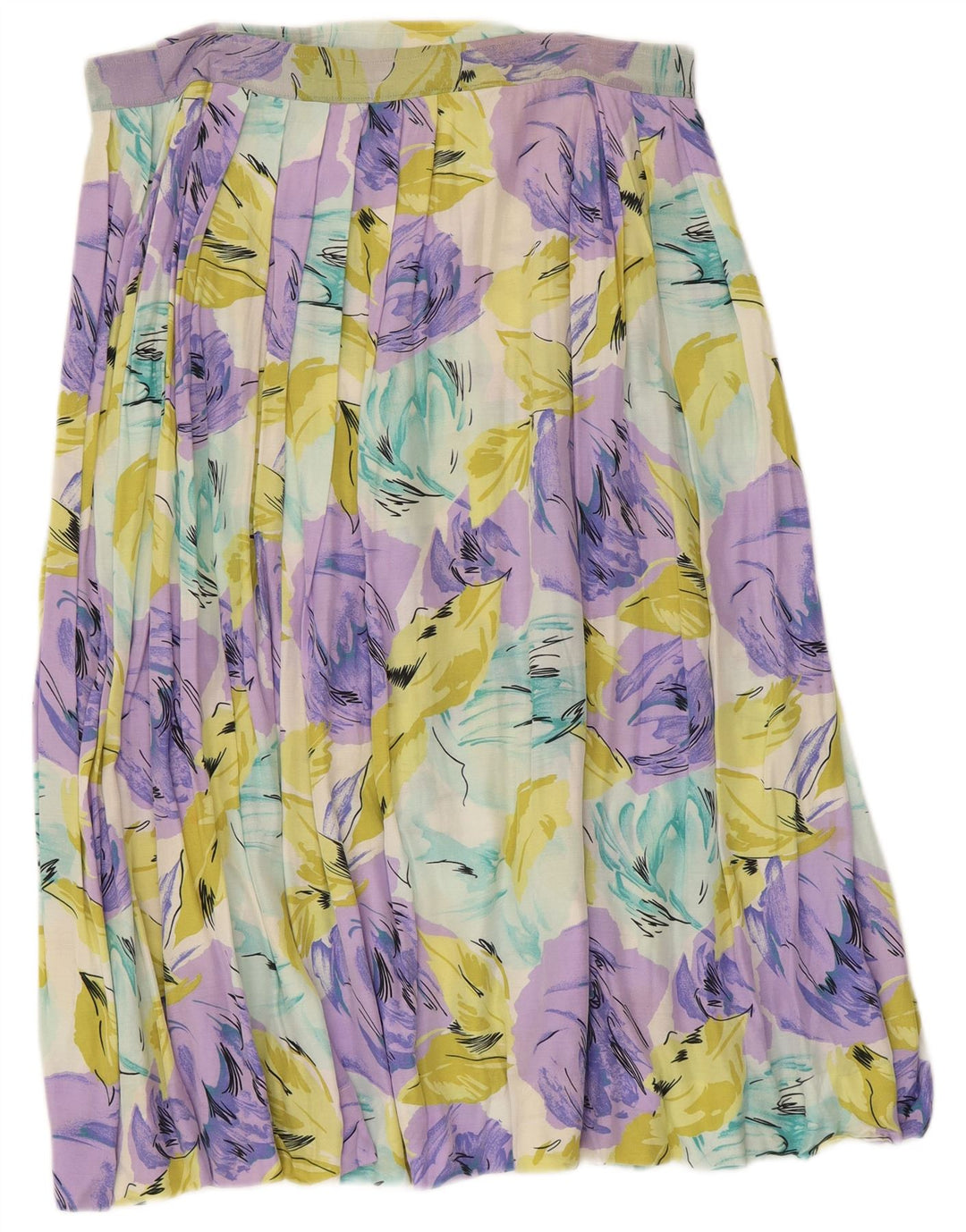 Vintage mujer falda plisada W32 grande multicolor floral