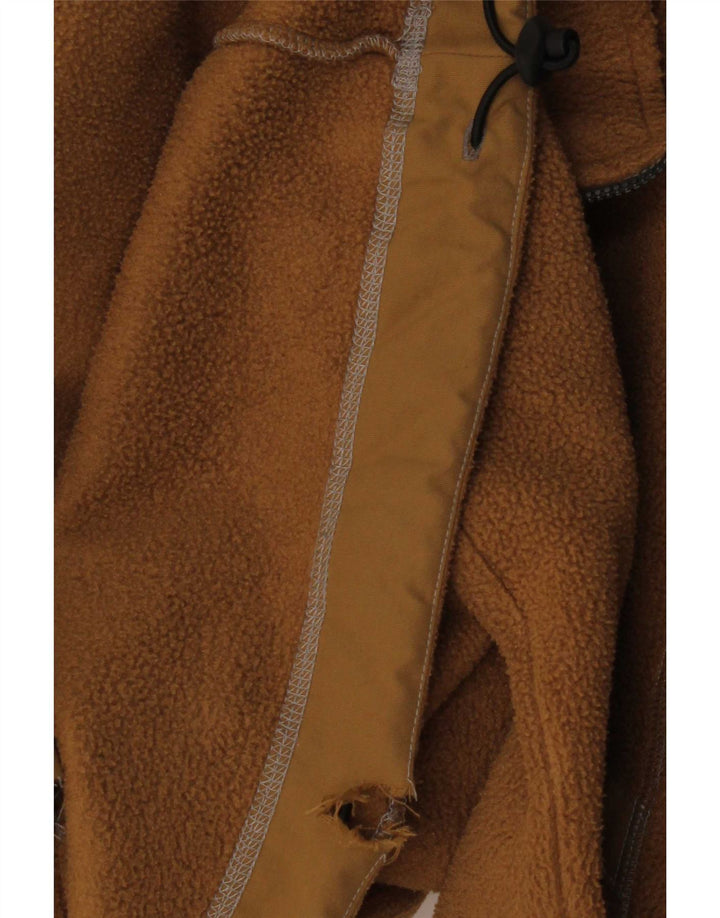 Murphy & Nye Jersey de forro polar con cuello y cremallera para hombre, tamaño grande, poliéster beige
