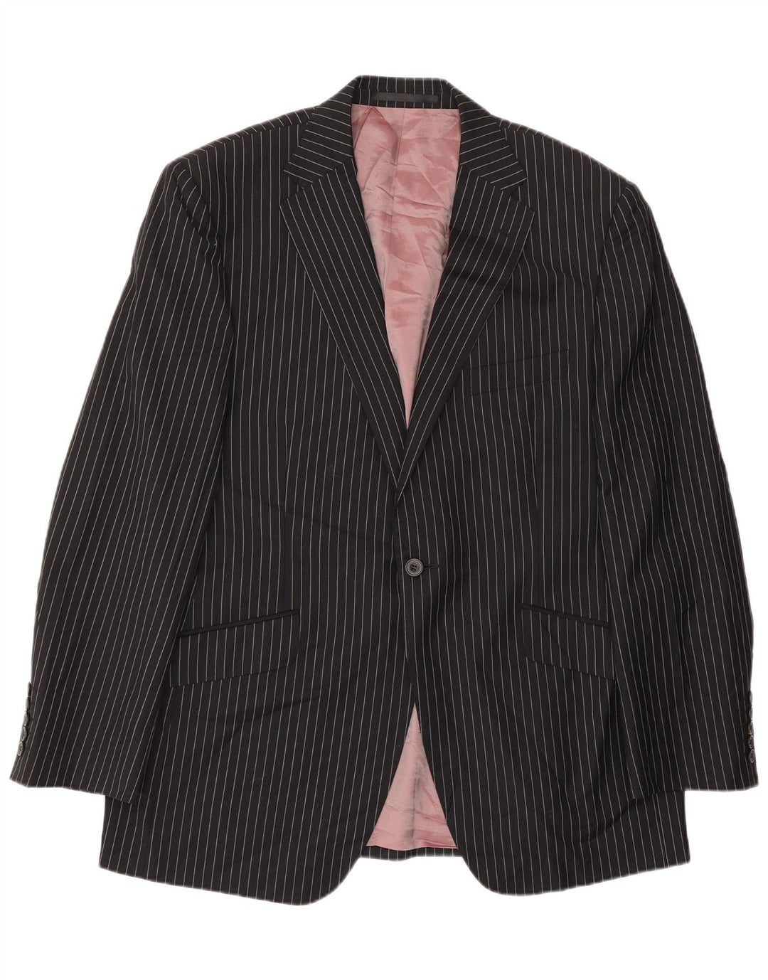 Marks & Spencer Chaqueta tipo blazer con 1 botón para hombre UK 38 Medium Black Pinstripe