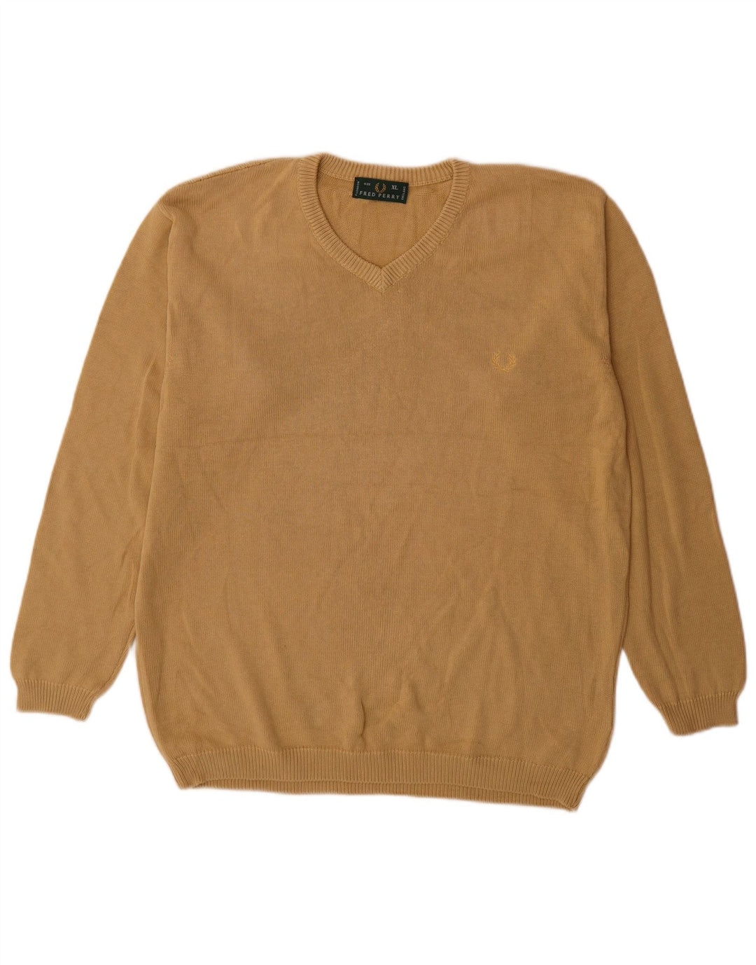 Fred Perry Jersey Con Cuello En V Para Hombre XL Algodón Beige