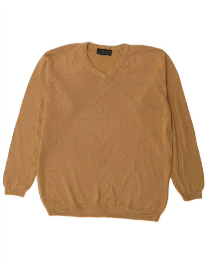 Fred Perry Jersey Con Cuello En V Para Hombre XL Algodón Beige