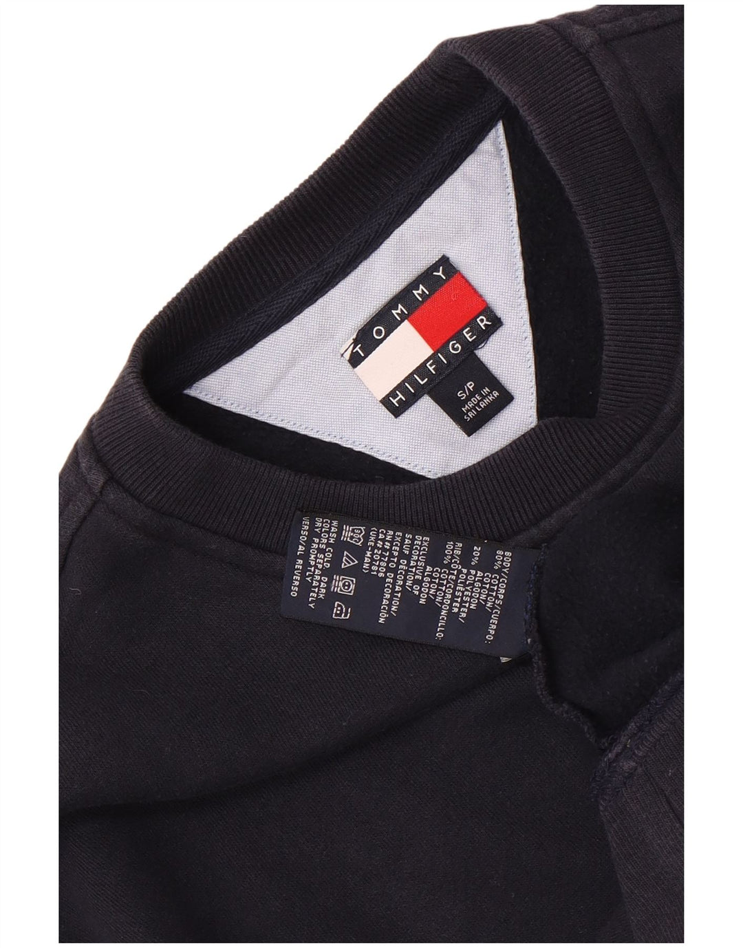 Tommy Hilfiger Hombre Sudadera Jumper Small Azul Marino Algodón