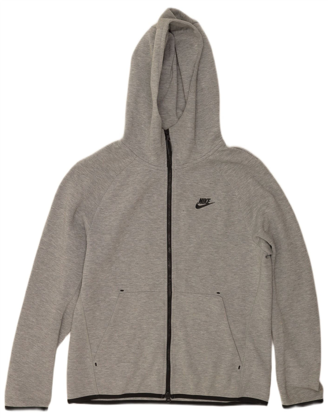 Nike Sudadera con capucha y cremallera para hombre, talla pequeña, algodón moteado gris