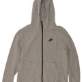 Nike Sudadera con capucha y cremallera para hombre, talla pequeña, algodón moteado gris