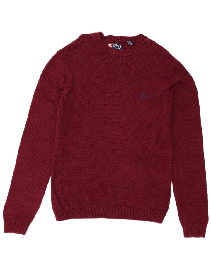 Chaps Suéter tipo jersey con cuello redondo y ajuste regular para hombre Algodón burdeos medio