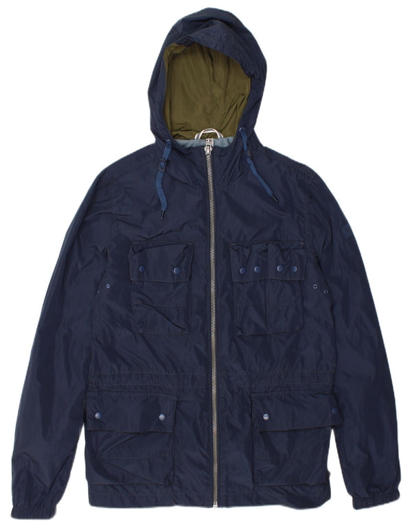 Wrangler Chaqueta utilitaria con capucha para hombre UK 36 Small Poliéster azul marino
