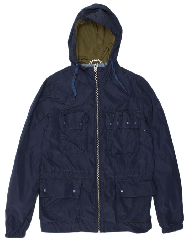Wrangler Chaqueta utilitaria con capucha para hombre UK 36 Small Poliéster azul marino