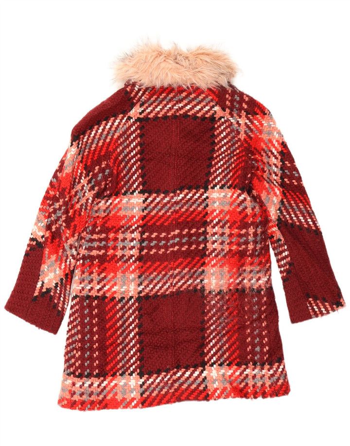 Zara Mujer Abrigo UK 6 XS Cuadros Rojos
