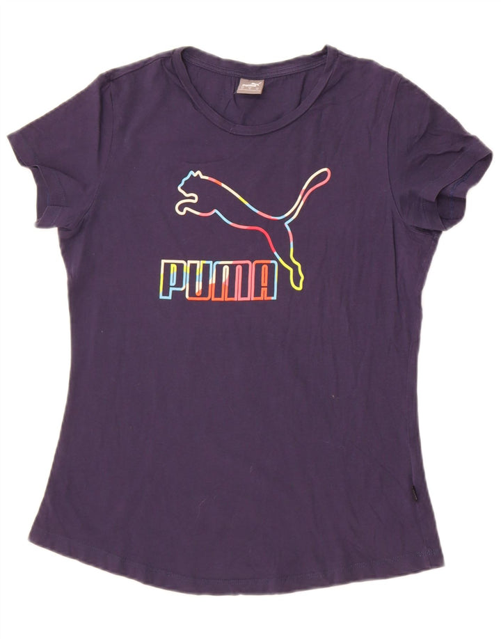 Puma Camiseta gráfica para mujer Top UK 12 Medium Azul marino