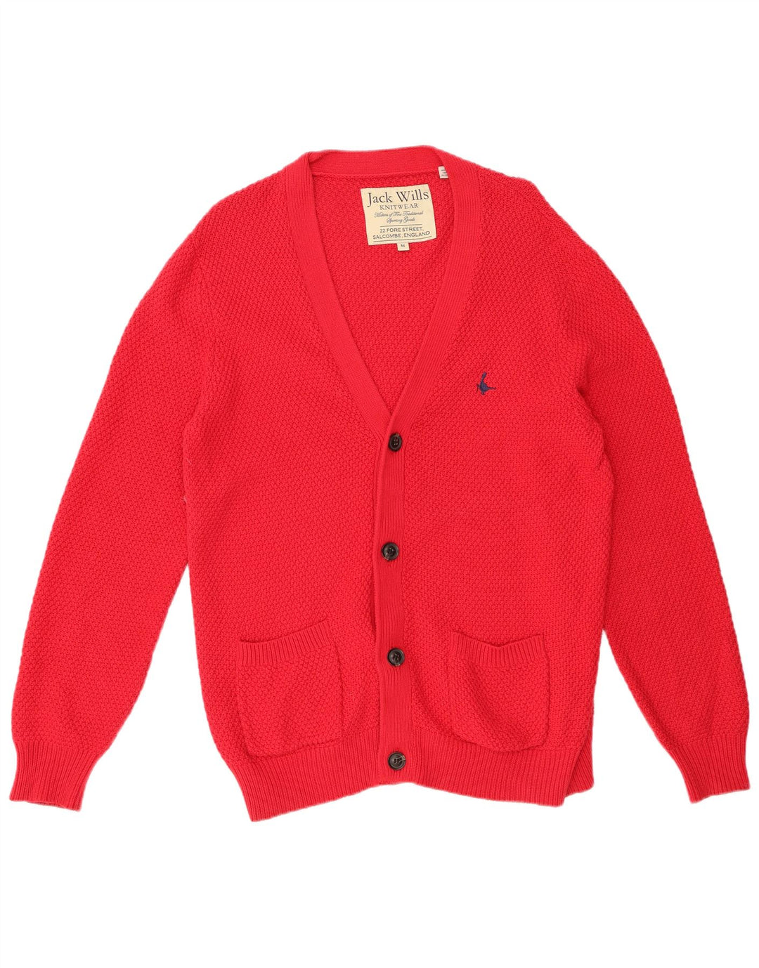 JACK WILLS Suéter tipo cárdigan para hombre Algodón rojo medio