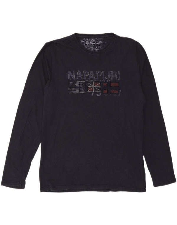 NAPAPIJRI Hombre Geographic Graphic Top Manga Larga XL Azul Marino