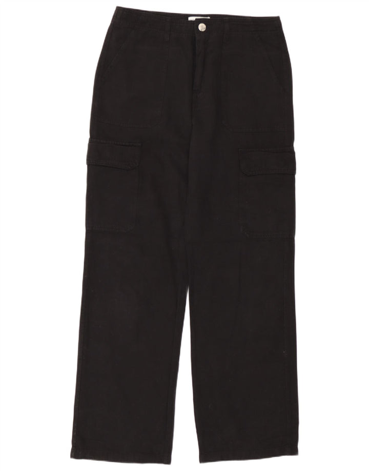 Zara Mujer Pantalones Cargo Rectos EU 40 Medium W30 L30 Negro