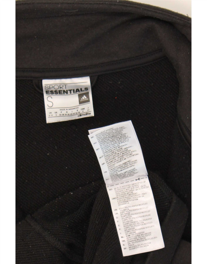 Adidas Mujer Climalite Chándal Top Chaqueta Reino Unido 8/10 Pequeño Negro Poliéster