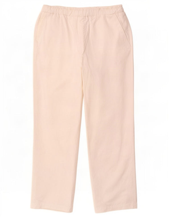 Zara Mujer Pantalón Chino Recto Mediano W28 L26 Blanco Algodón