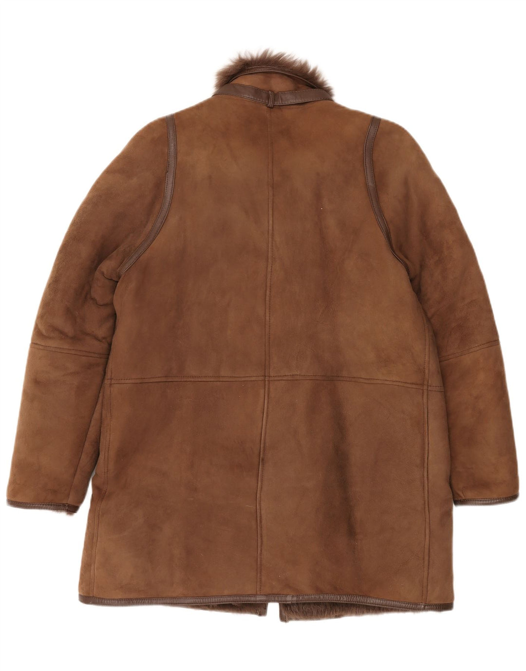 Vintage mujer shearling abrigo EU 42 XL Marrón