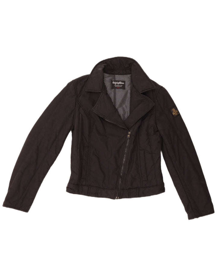 Refrigiwear Chaqueta motera para mujer UK 12 Medium Black Nylon