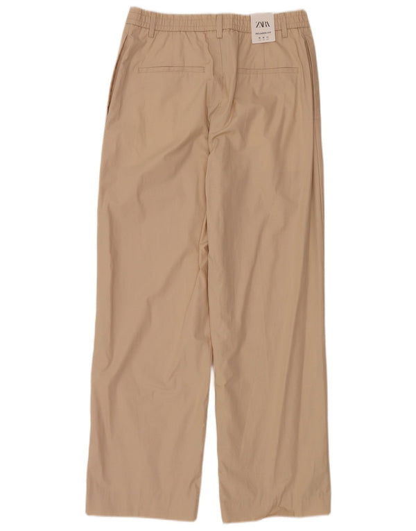 Zara Hombre Pantalón Chino De Pierna Ancha Mediano W31 L30 Beige