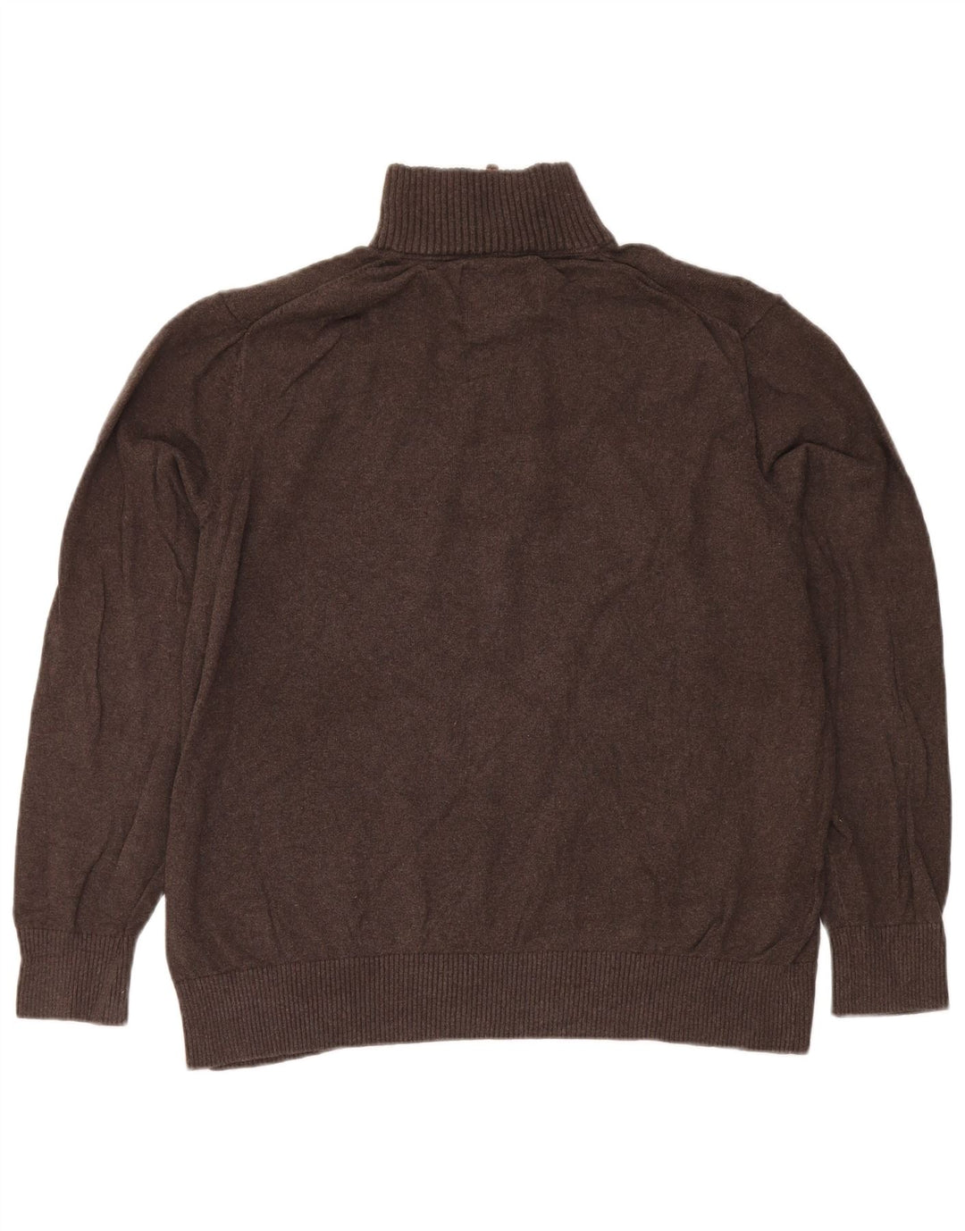 Eddie Bauer - Jersey para hombre con cuello y cremallera, talla XL, algodón marrón