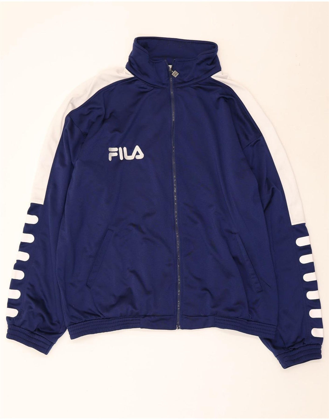 FILA Chaqueta superior de chándal con gráfico para hombre 2XL Poliéster con bloques de color azul marino
