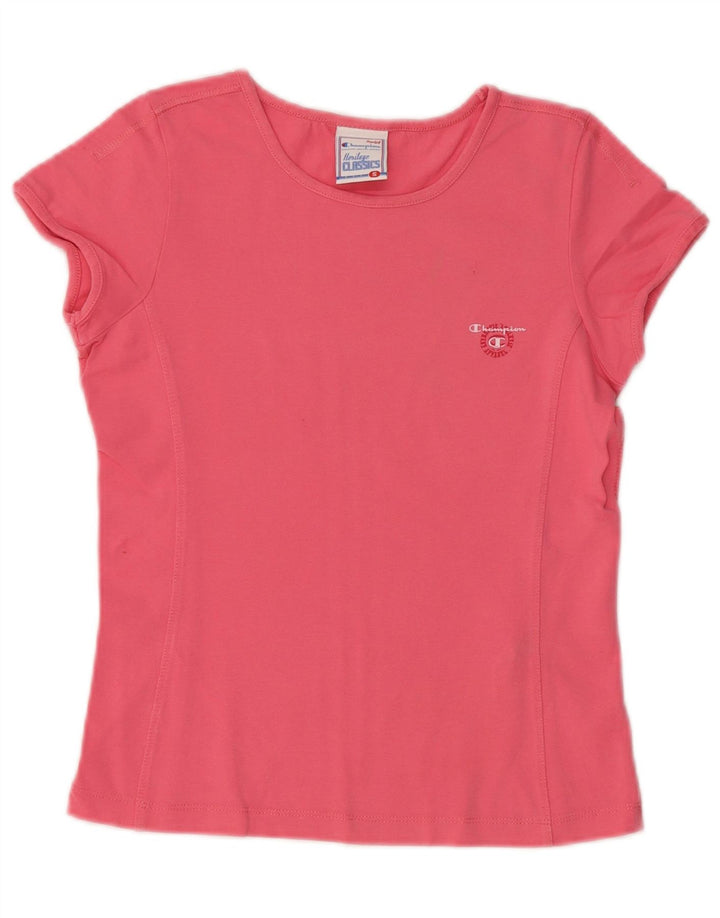 CHAMPION Camiseta corta Heritage Classics para mujer UK 8 Small Pink Cotton