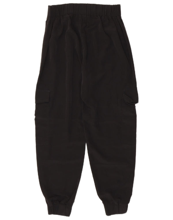 Zara Mujer Joggers Pantalón Cargo XS W24 L25 Negro Poliéster