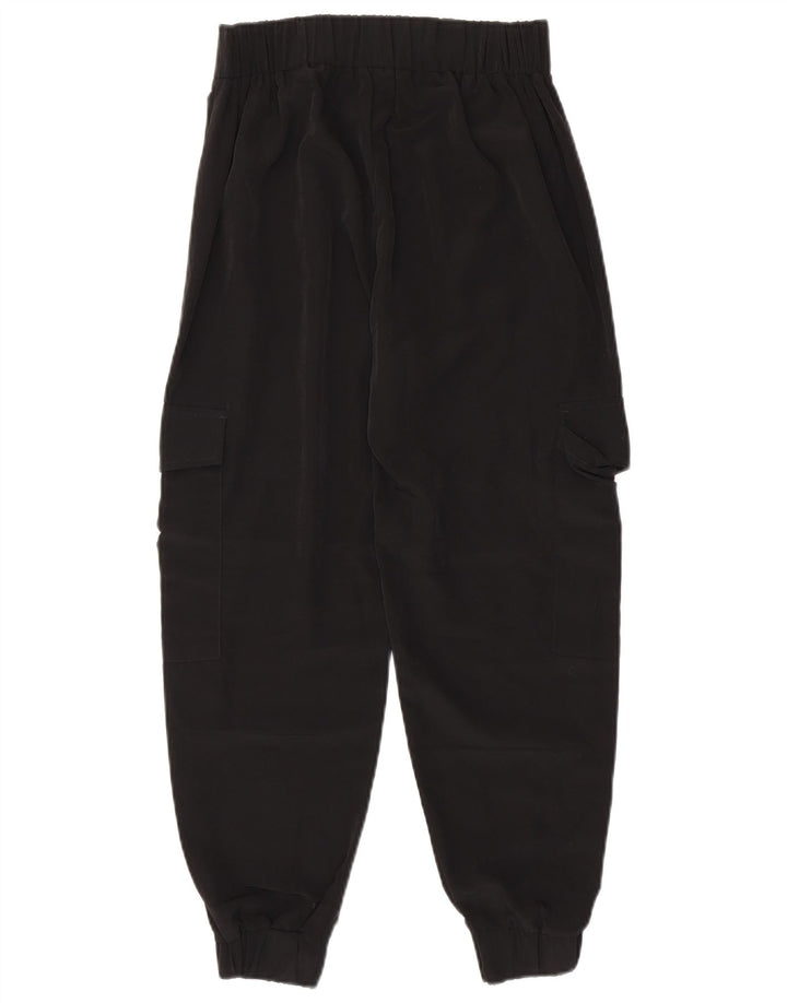 Zara Mujer Joggers Pantalón Cargo XS W24 L25 Negro Poliéster