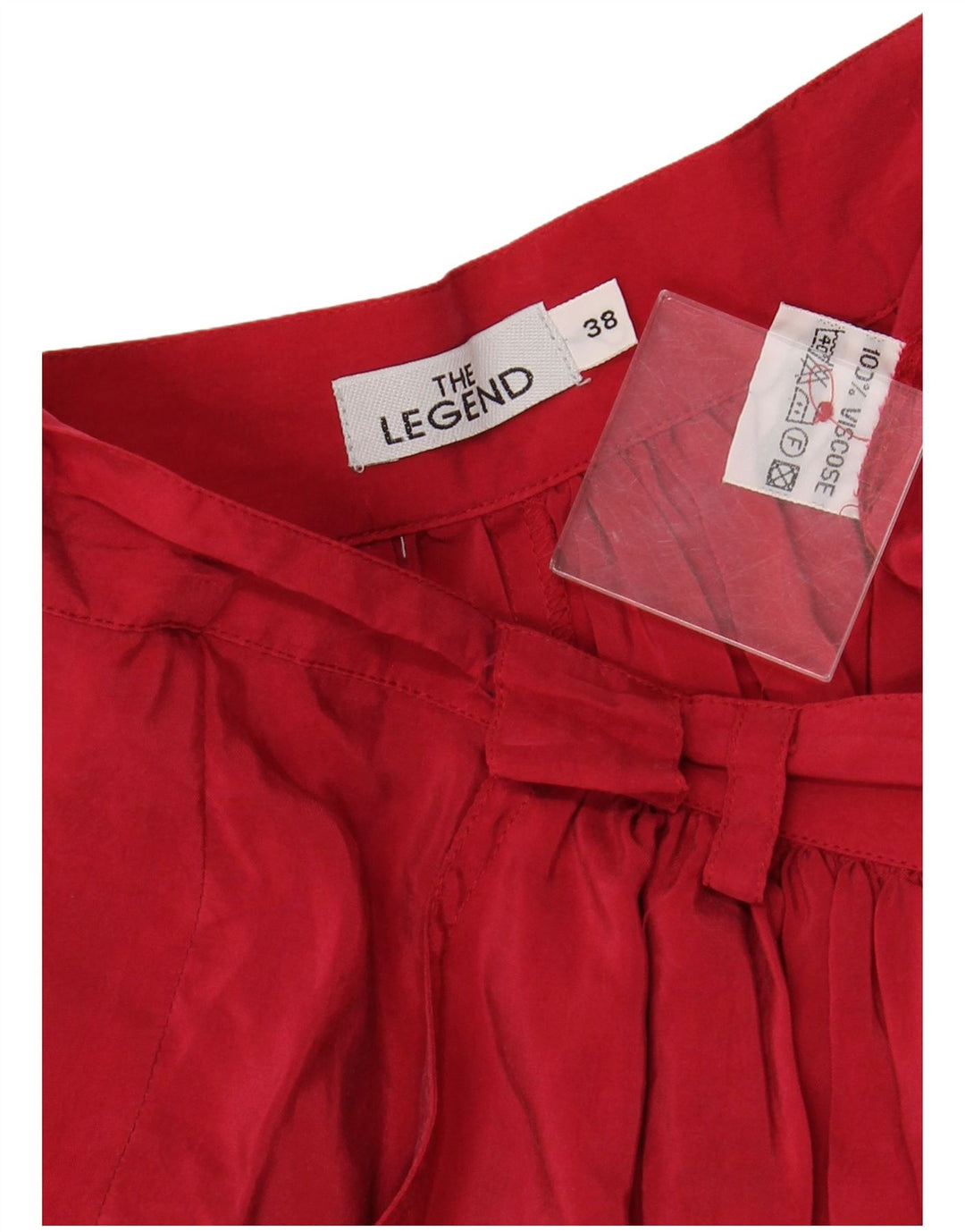 VINTAGE Falda de línea A para mujer EU 38 Mediana W28 Viscosa roja
