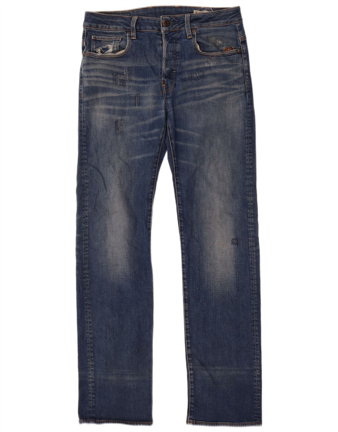Vaqueros rectos desgastados para hombre G-Star W30 L34 Algodón azul