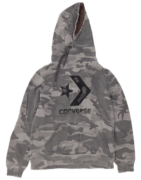 Converse Hombre Graphic Sudadera con capucha Jumper Large Gris Camuflaje Algodón