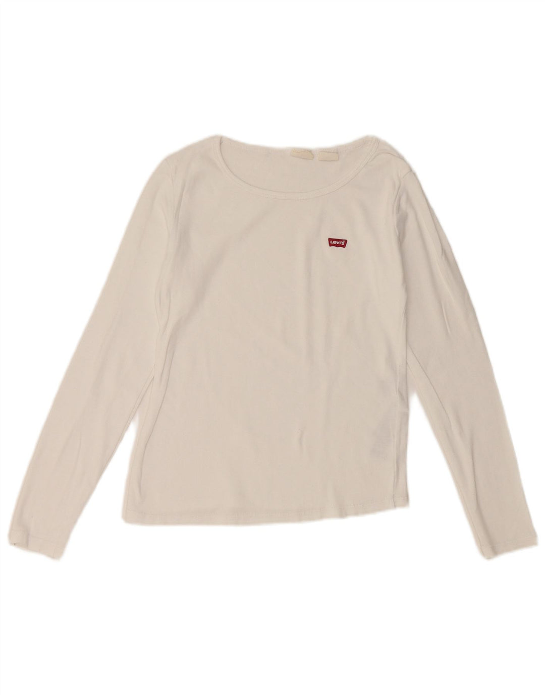 LEVI'S Top corto para mujer de manga larga UK 10 Small White Cotton