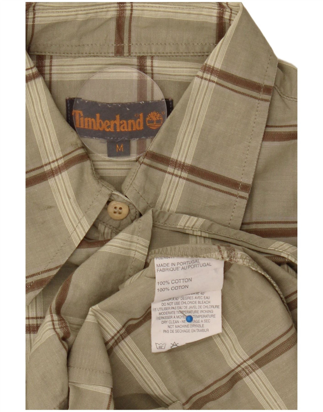 Camisa Timberland para mujer UK 14 Medium Khaki Check Cotton