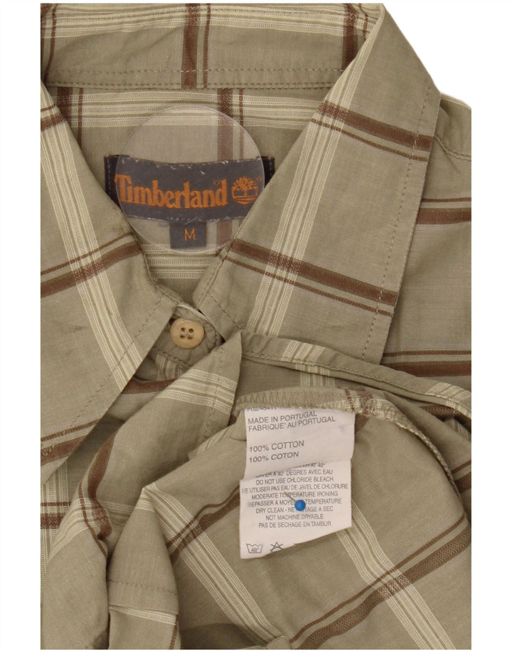 Camisa Timberland para mujer UK 14 Medium Khaki Check Cotton