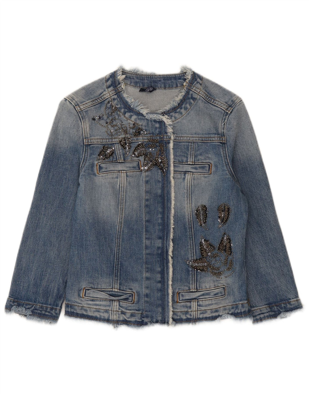 Liu Jo Chaqueta Vaquera Corta para Mujer UK 8 Small Algodón Azul