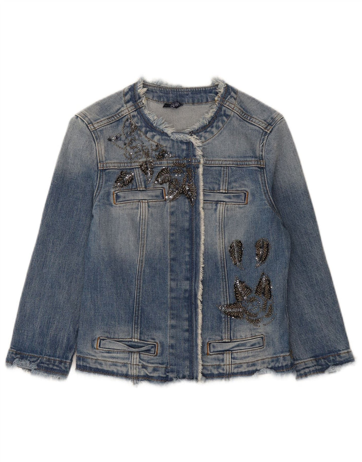 Liu Jo Chaqueta Vaquera Corta para Mujer UK 8 Small Algodón Azul