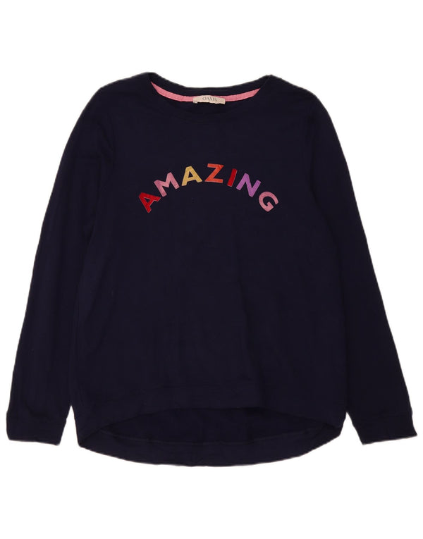 Oasis Sudadera de gran tamaño con gráfico para mujer UK 10 Small Azul marino
